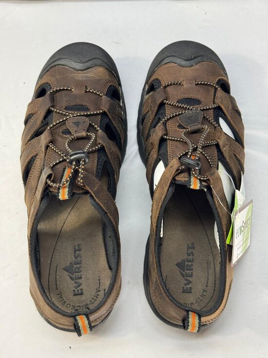 Everest Mens Hiking Sandals Size 10 Brown Leather Water Shoes Closed Toe NEW main image 5